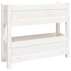 vidaXL Pflanzkübel Weiß 77x25x66 cm Massivholz Kiefer