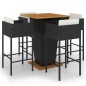 vidaXL 5-tlg. Gartenbar-Set mit Kissen Poly Rattan Schwarz vidaXL 5-tlg. Gartenbar-Set mit Kissen Poly Rattan Schwarz