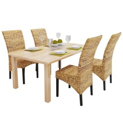 Esszimmerstühle 4 Stk. Abaca und Mango Massivholz