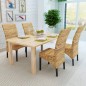 Esszimmerstühle 4 Stk. Abaca und Mango Massivholz Esszimmerstühle 4 Stk. Abaca und Mango Massivholz