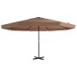 vidaXL Sonnenschirm mit Aluminium-Mast 500 cm Taupe vidaXL Sonnenschirm mit Aluminium-Mast 500 cm Taupe