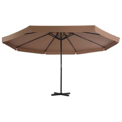 vidaXL Sonnenschirm mit Aluminium-Mast 500 cm Taupe 