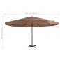 vidaXL Sonnenschirm mit Aluminium-Mast 500 cm Taupe vidaXL Sonnenschirm mit Aluminium-Mast 500 cm Taupe