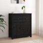vidaXL Sideboard Schwarz 70x35x80 cm Massivholz Kiefer vidaXL Sideboard Schwarz 70x35x80 cm Massivholz Kiefer