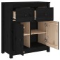 vidaXL Sideboard Schwarz 70x35x80 cm Massivholz Kiefer vidaXL Sideboard Schwarz 70x35x80 cm Massivholz Kiefer