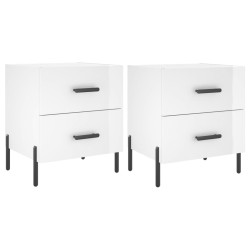 vidaXL Nachttische 2 Stk. Hochglanz-Weiß 40x35x47,5 cm Holzwerkstoff