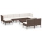 vidaXL 10-tlg. Garten-Lounge-Set mit Auflagen Poly Rattan Braun vidaXL 10-tlg. Garten-Lounge-Set mit Auflagen Poly Rattan Braun