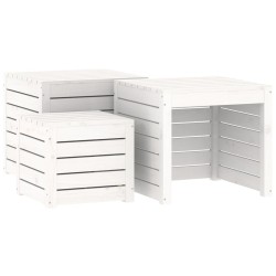 vidaXL 3-tlg. Gartenbox-Set Weiß Massivholz Kiefer