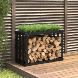 vidaXL Outdoor-Kaminholzregal Schwarz 108x52x74 cm Massivholz Kiefer