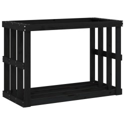 vidaXL Outdoor-Kaminholzregal Schwarz 108x52x74 cm Massivholz Kiefer