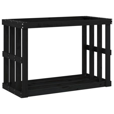 vidaXL Outdoor-Kaminholzregal Schwarz 108x52x74 cm Massivholz Kiefer