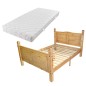 Bett mit Matratze Mexikanische Kiefer Corona-Stil 160 x 200 cm Bett mit Matratze Mexikanische Kiefer Corona-Stil 160 x 200 cm