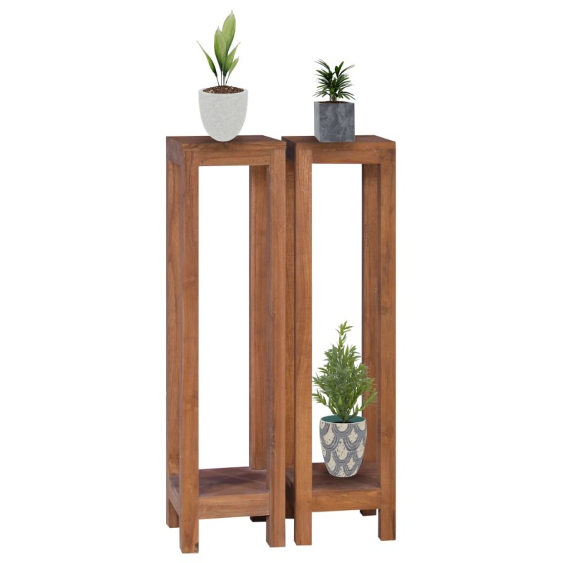 vidaXL Pflanzenständer 2-tlg. 25x25x100 cm Teak Massivholz vidaXL Pflanzenständer 2-tlg. 25x25x100 cm Teak Massivholz