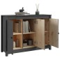 vidaXL Sideboard Grau 100x35x74 cm Massivholz Kiefer vidaXL Sideboard Grau 100x35x74 cm Massivholz Kiefer