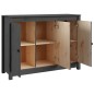 vidaXL Sideboard Grau 100x35x74 cm Massivholz Kiefer vidaXL Sideboard Grau 100x35x74 cm Massivholz Kiefer