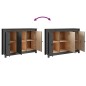 vidaXL Sideboard Grau 100x35x74 cm Massivholz Kiefer vidaXL Sideboard Grau 100x35x74 cm Massivholz Kiefer