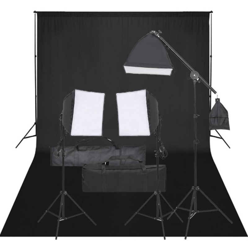 vidaXL Fotostudio-Set mit Beleuchtung und Hintergrund vidaXL Fotostudio-Set mit Beleuchtung und Hintergrund
