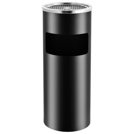 vidaXL Standaschenbecher 30 L Stahl Schwarz 