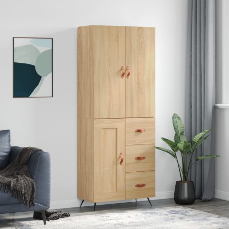 Highboard Sonoma-Eiche 69,5x34x180 cm Holzwerkstoff