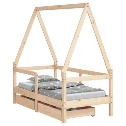 vidaXL Kinderbett mit Schubladen 70x140 cm Massivholz Kiefer