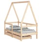 vidaXL Kinderbett mit Schubladen 70x140 cm Massivholz Kiefer vidaXL Kinderbett mit Schubladen 70x140 cm Massivholz Kiefer