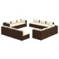 vidaXL 12-tlg. Garten-Lounge-Set mit Kissen Poly Rattan Braun vidaXL 12-tlg. Garten-Lounge-Set mit Kissen Poly Rattan Braun