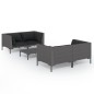 vidaXL 5-tlg. Garten-Lounge-Set mit Kissen Poly Rattan Dunkelgrau vidaXL 5-tlg. Garten-Lounge-Set mit Kissen Poly Rattan Dunkelgrau