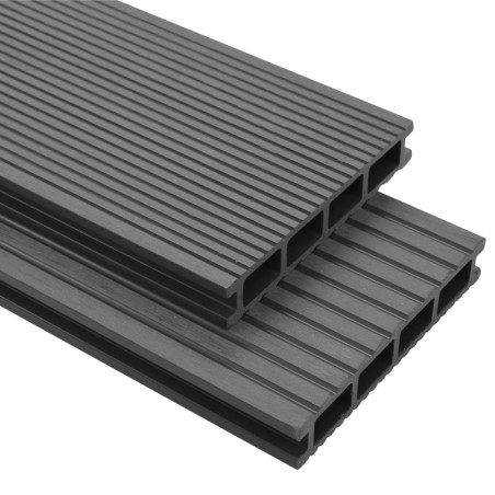 vidaXL WPC Terrassendielen mit Zubehör 10 m² 4 m Grau  