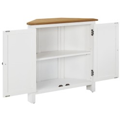 vidaXL Eckschrank 80x33,5x78 cm Eiche Massivholz 