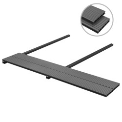 vidaXL WPC Terrassendielen mit Zubehör 10 m² 4 m Grau  
