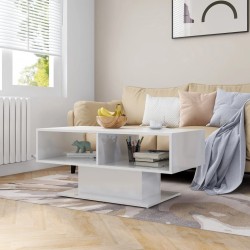 vidaXL Couchtisch Hochglanz-Weiß 103,5x50x44,5 cm Holzwerkstoff