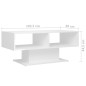 vidaXL Couchtisch Hochglanz-Weiß 103,5x50x44,5 cm Holzwerkstoff vidaXL Couchtisch Hochglanz-Weiß 103,5x50x44,5 cm Holzwerkstoff