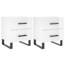 vidaXL Nachttische 2 Stk. Hochglanz-Weiß 40x35x47,5 cm Holzwerkstoff