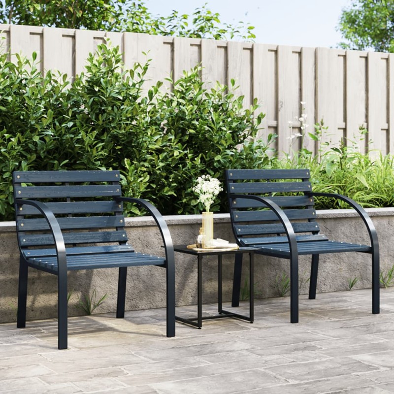 vidaXL Gartenstühle 2 Stk. Grau Holz vidaXL Gartenstühle 2 Stk. Grau Holz