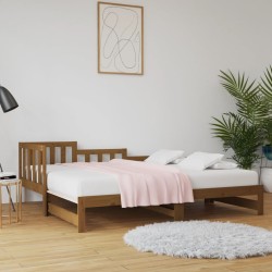 vidaXL Tagesbett Ausziehbar Honigbraun 2x(80x200) cm Massivholz Kiefer