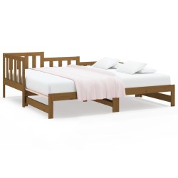vidaXL Tagesbett Ausziehbar Honigbraun 2x(80x200) cm Massivholz Kiefer