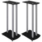 vidaXL Lautsprecher-Ständer 2 Stk. Schwarz & Silbern Hartglas 3 Säulen vidaXL Lautsprecher-Ständer 2 Stk. Schwarz & Silbern Hartglas 3 Säulen