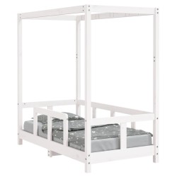 vidaXL Kinderbett Weiß 70x140 cm Massivholz Kiefer