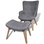 Sessel mit Fußhocker Grau Stoff Sessel mit Fußhocker Grau Stoff