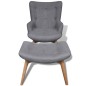 Sessel mit Fußhocker Grau Stoff Sessel mit Fußhocker Grau Stoff