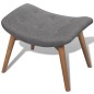 Sessel mit Fußhocker Grau Stoff Sessel mit Fußhocker Grau Stoff