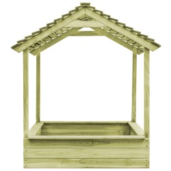 vidaXL Spielhaus für den Garten mit Sandkasten 128x120x145 Kiefernholz