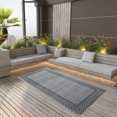 vidaXL Outdoor-Teppich Grau 190x290 cm PP