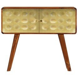 vidaXL Sideboard mit Goldaufdruck 90x30x77 cm Massivholz