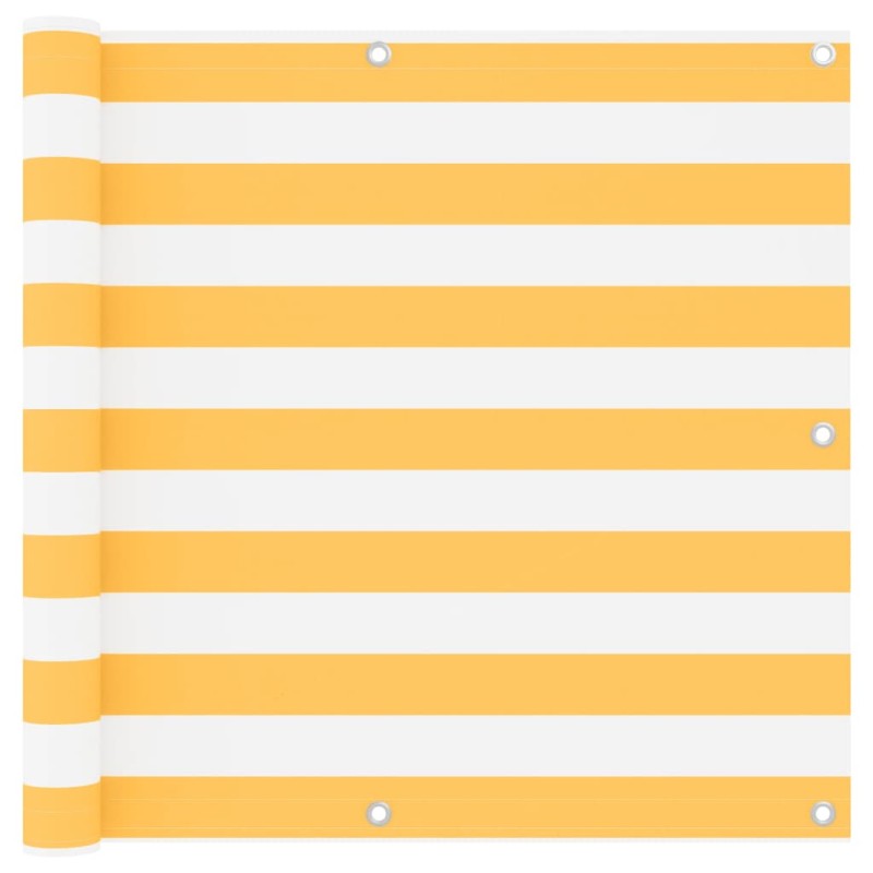 vidaXL Balkon-Sichtschutz Weiß und Gelb 90x400 cm Oxford-Gewebe vidaXL Balkon-Sichtschutz Weiß und Gelb 90x400 cm Oxford-Gewebe
