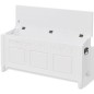 vidaXL Aufbewahrungsbank Barockstil MDF Weiß vidaXL Aufbewahrungsbank Barockstil MDF Weiß