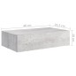 vidaXL Wand-Schubladenregale 2 Stk. Betongrau 40x23,5x10 cm MDF