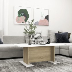 vidaXL Couchtisch Weiß und Sonoma-Eiche 103,5x60x40 cm Holzwerkstoff