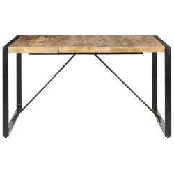 vidaXL Esstisch 140x140x75 cm Raues Mangoholz