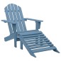 vidaXL Adirondack-Gartenstuhl mit Fußstütze Massivholz Tanne Blau vidaXL Adirondack-Gartenstuhl mit Fußstütze Massivholz Tanne Blau